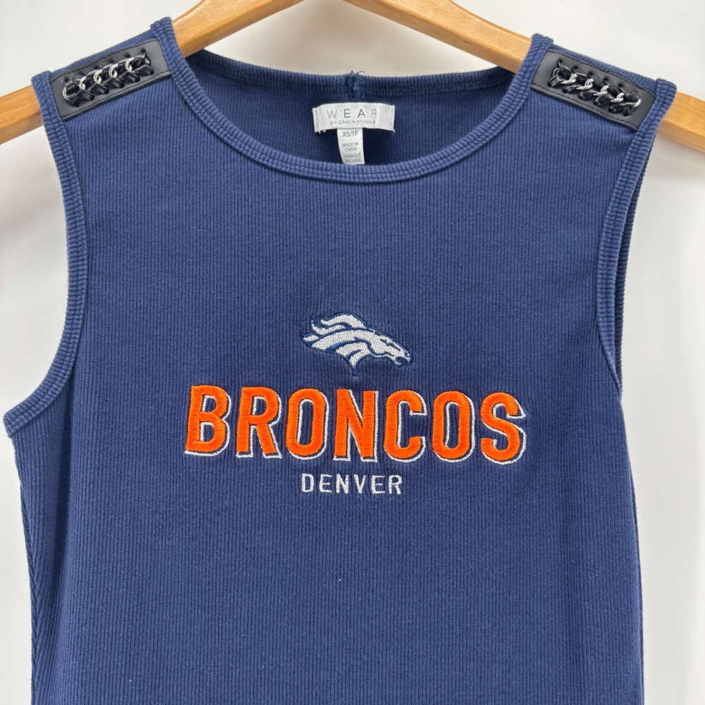 WEAR by Erin Andrews Dress Women XS Navy Denver Broncos Ribbed NFL Game Day - Picture 3 of 9